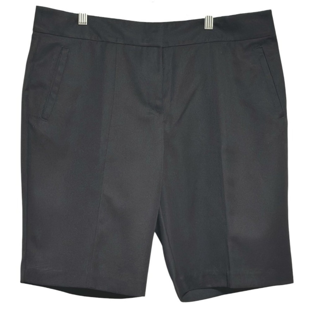 IZOD Golf Shorts Women Black Performance Flat Front Activewear Country Club 16